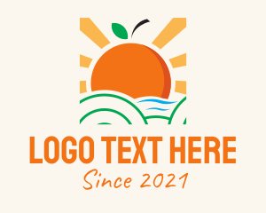 Herbal - Tropical Orange Sunset logo design