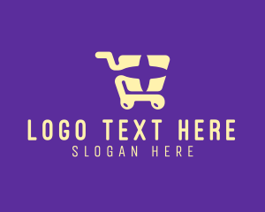 Supermarket - Star Shopping Cart logo design