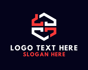 Check - Colorful House Hexagon logo design