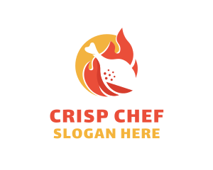 Fried Chicken Fire logo design