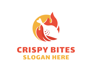 Fried - Fried Chicken Fire logo design