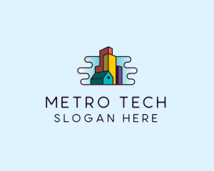 Metro - Metropolis Property City Skyline logo design