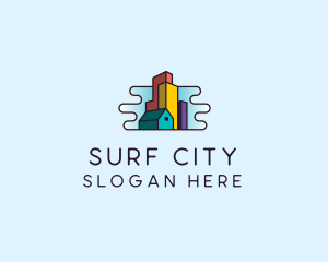 Metropolis Property City Skyline logo design