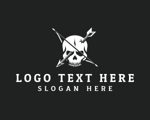 Skull Arrow Weapon logo design