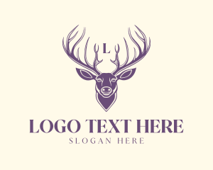 Hunt - Deer Antler Hunting logo design