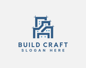 Building Architecture Blueprint logo design