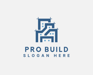 Building Architecture Blueprint logo design