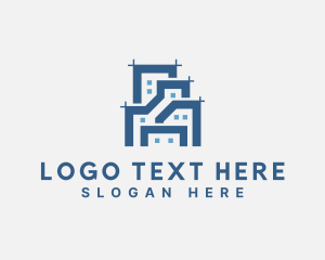 Geometric - Building Architecture Blueprint logo design