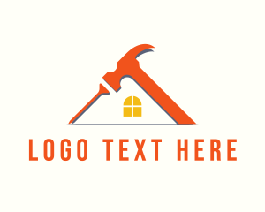 Orange - Hammer House Roof Repair logo design