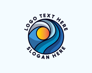 Ocean - Beach Ocean Waves logo design
