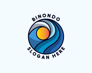 Beach Ocean Waves Logo