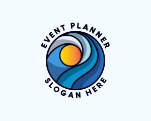 Beach Ocean Waves Logo