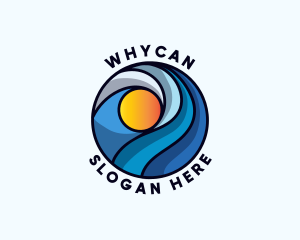 Beach Ocean Waves Logo
