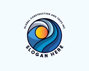 Beach Ocean Waves logo design