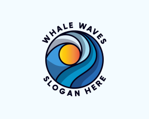 Beach Ocean Waves logo design