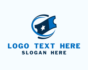 Ticket Pass - Blue Star Ticket logo design