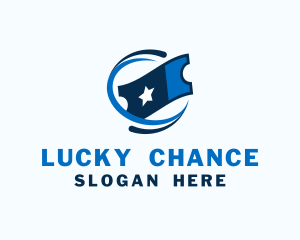 Lottery - Blue Star Ticket logo design