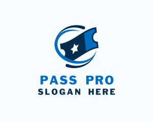 Pass - Blue Star Ticket logo design