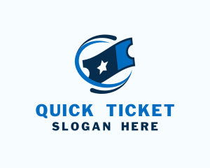 Ticket - Blue Star Ticket logo design