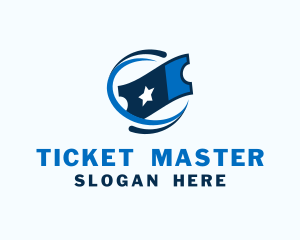 Ticket - Blue Star Ticket logo design