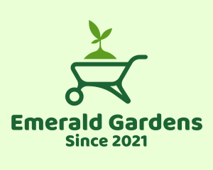 Gardening Plant Wheelbarrow  logo design