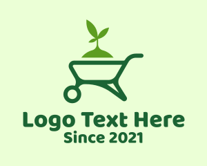 Tree Planting - Gardening Plant Wheelbarrow logo design