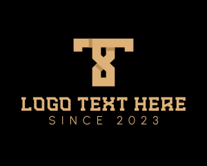 Banking - Golden Table Lintel Letter T logo design