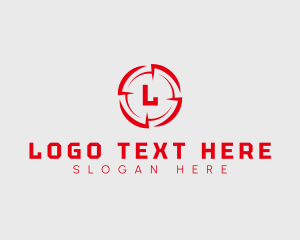 Pistol - Crosshair Target Lettermark logo design
