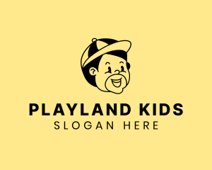 Retro Child Drawing logo design