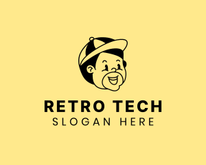 Retro Child Drawing logo design