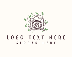 Vlogging - Floral Camera Photography logo design