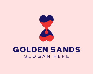 Heart Sand Clock logo design