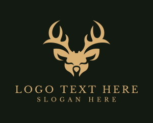 Deer Horns - Wild Deer Animal logo design