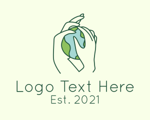 Minimalist - Earth Hands Environmentalist logo design