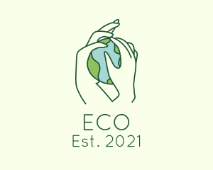 Social Worker - Earth Hands Environmentalist logo design