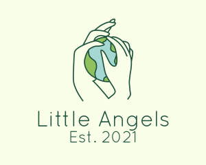 Social Worker - Earth Hands Environmentalist logo design