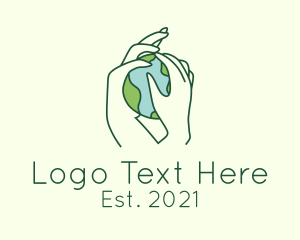 World - Earth Hands Environmentalist logo design