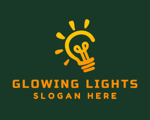 Orange Light Bulb logo design