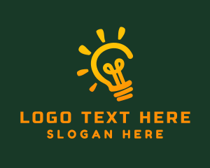 Plug - Orange Light Bulb logo design