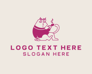 Pet Shop - Pet Cat Smoking Pipe logo design