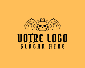 Skeleton - Flying Skull Pilot logo design