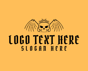 Tattooist - Flying Skull Pilot logo design