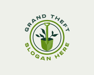 Gardener - Landscaping Shovel Gardening logo design