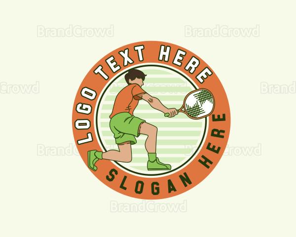 Sports Tennis Player Logo