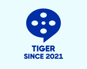 Multimedia - Film Reel Chat Bubble logo design
