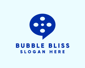 Film Reel Chat Bubble logo design