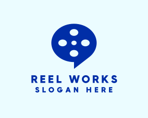 Film Reel Chat Bubble logo design