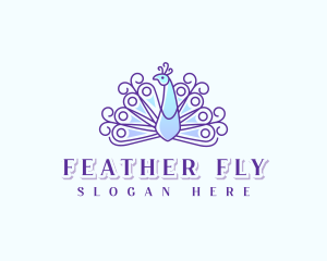 Elegant Peacock Bird logo design