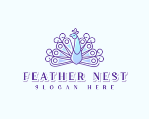 Elegant Peacock Bird logo design