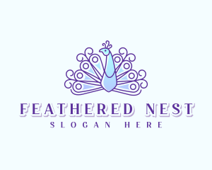 Feathers - Elegant Peacock Bird logo design